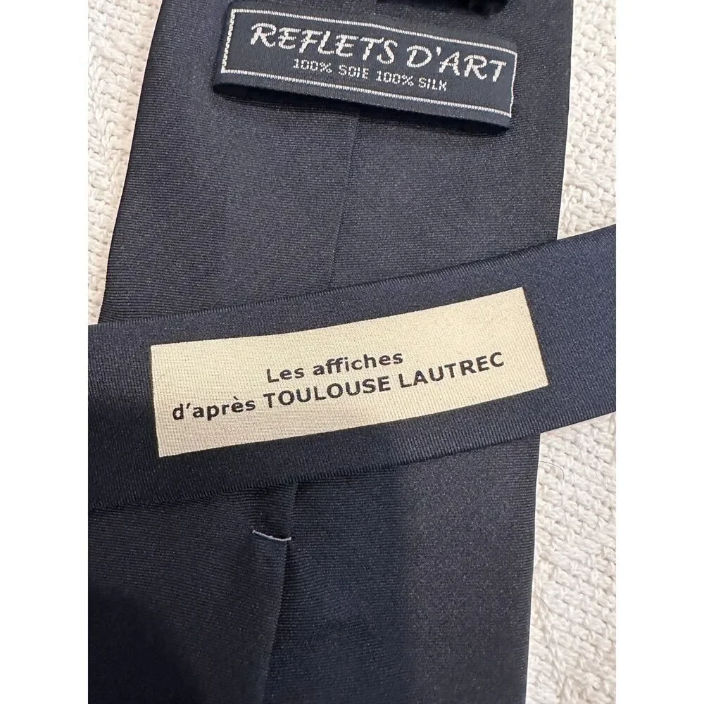 Reflet's De Art 100% Silk Tie French Moulin Rouge